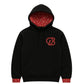 Black hoodie red interior